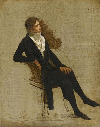 Portrait of Antoine-Denis Chaudet, vintage artwork by Louis-Leopold Boilly, 12x8" (A4) Poster