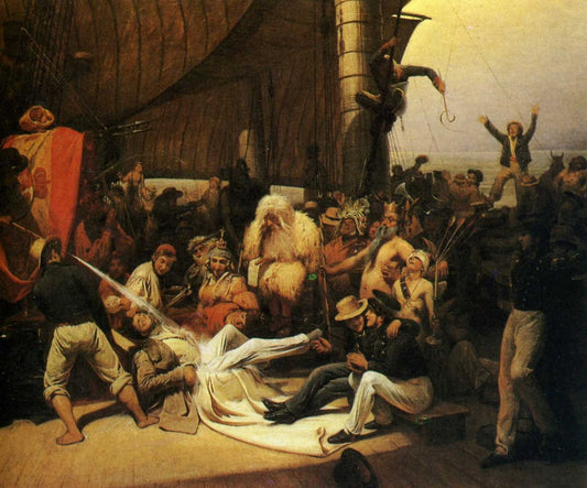The passage of the line, vintage artwork by Francois-Auguste Biard, A3 (16x12") Poster Print