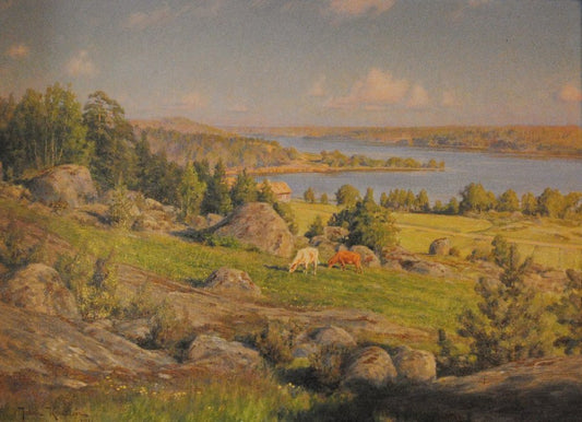 At Ammern, vintage artwork by Johan Krouthen, 12x8" (A4) Poster