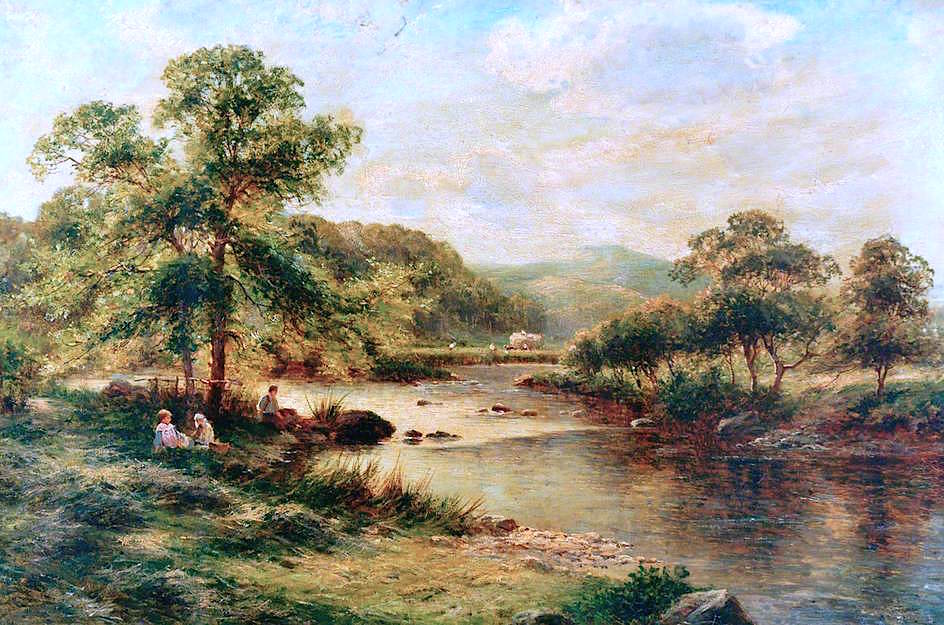 The Dales of Derby shire, vintage artwork by George Vicat Cole, 12x8" (A4) Poster