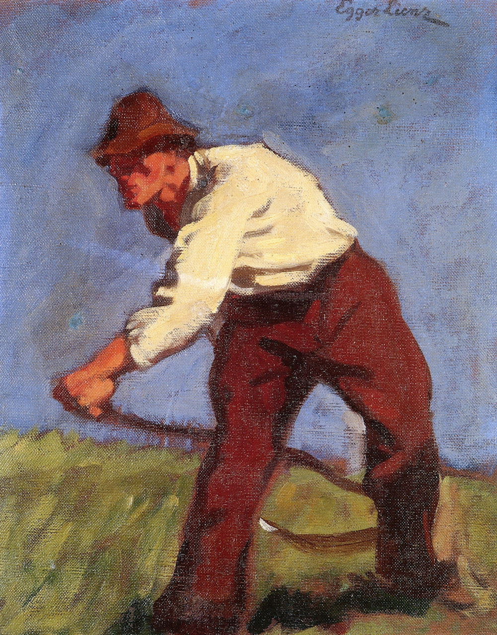 Mountain Mower by Albin Egger-Lienz,A3(16x12")Poster