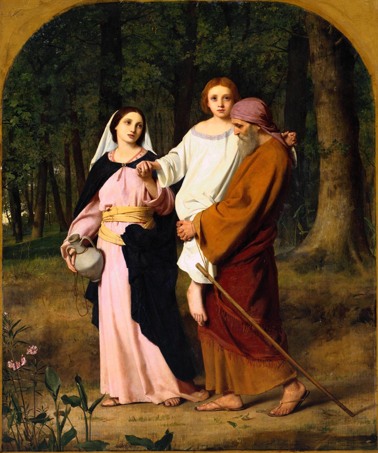 The Child Jesus Going Down with His Parents to Nazareth, vintage artwork by Willam Charles Thomas Dobson, A3 (16x12") Poster Print