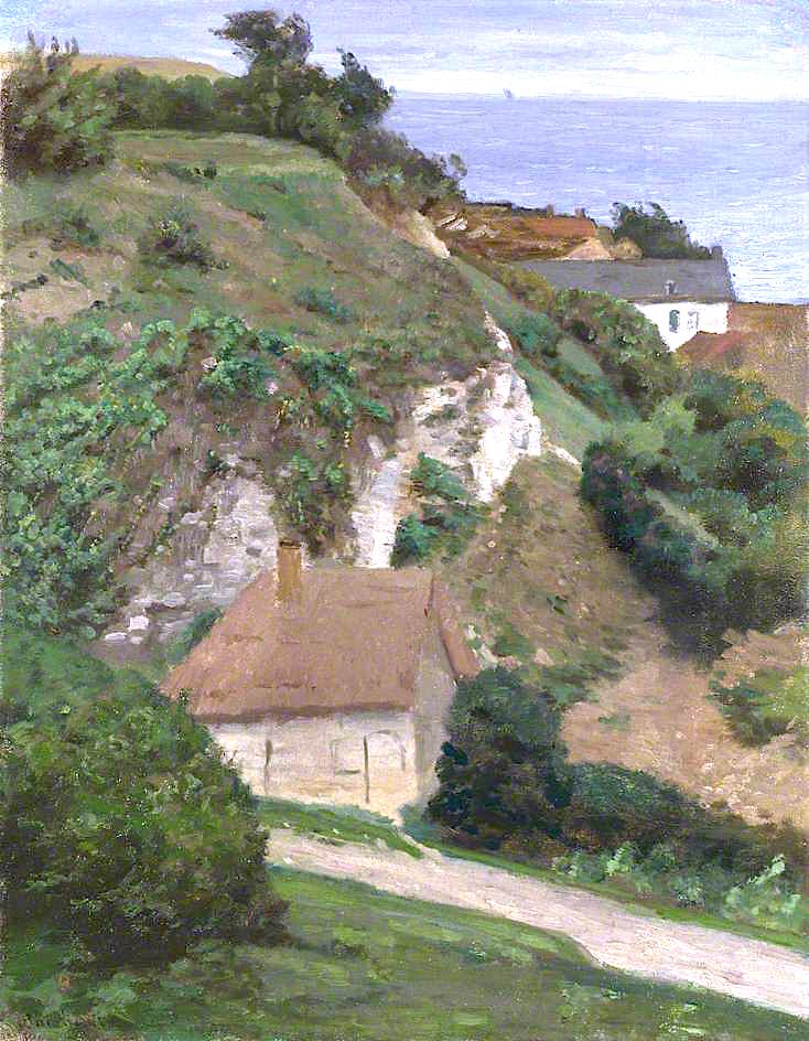 House on the Cliffs near Fecamp, vintage artwork by Antoine Chintreuil, A3 (16x12") Poster Print