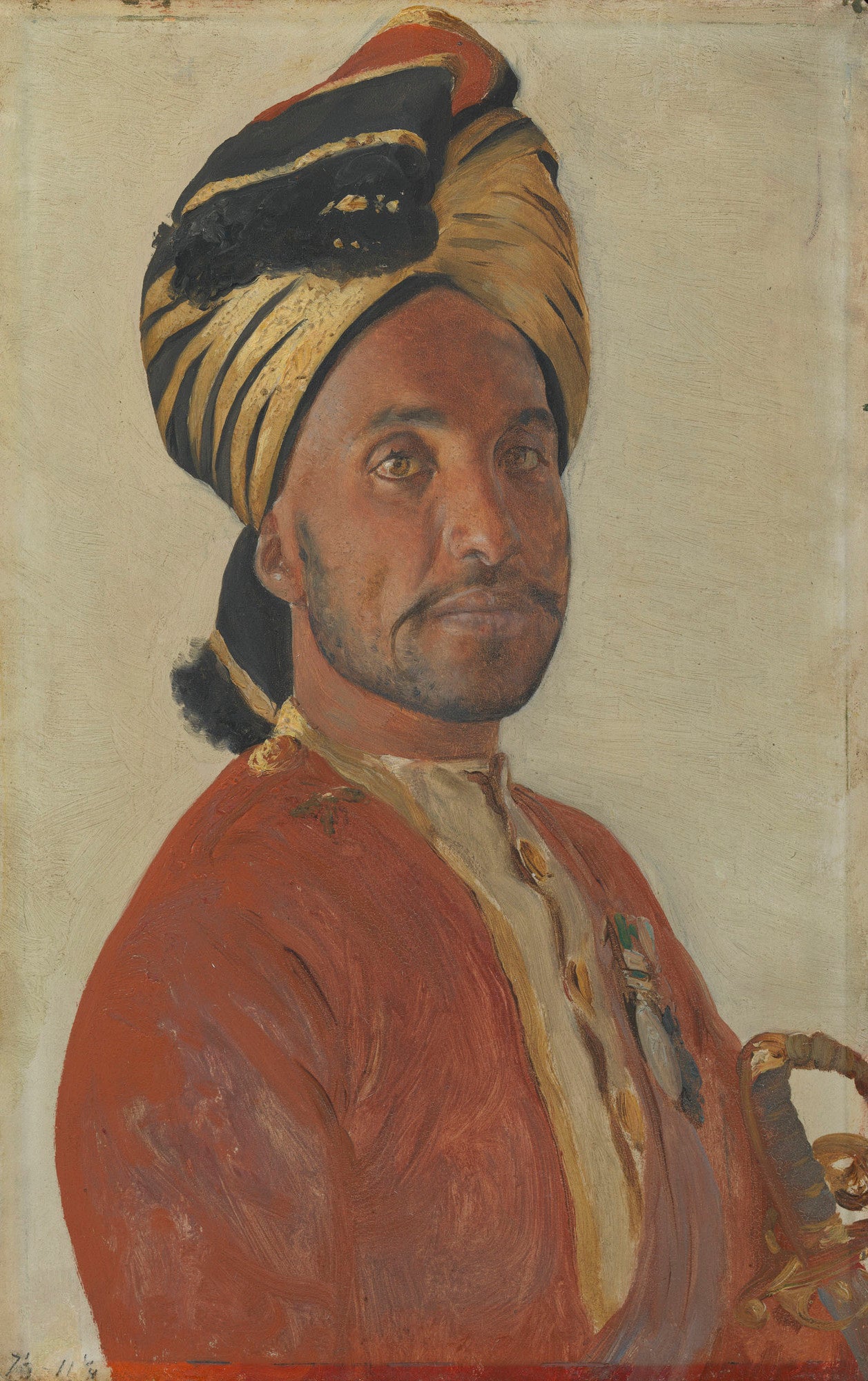 Ghulam Muhammad Khan, vintage artwork by Rudolph Swoboda, A3 (16x12") Poster Print