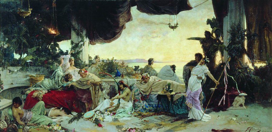 The Orgy, vintage artwork by Pavel Svedomsky, 12x8" (A4) Poster