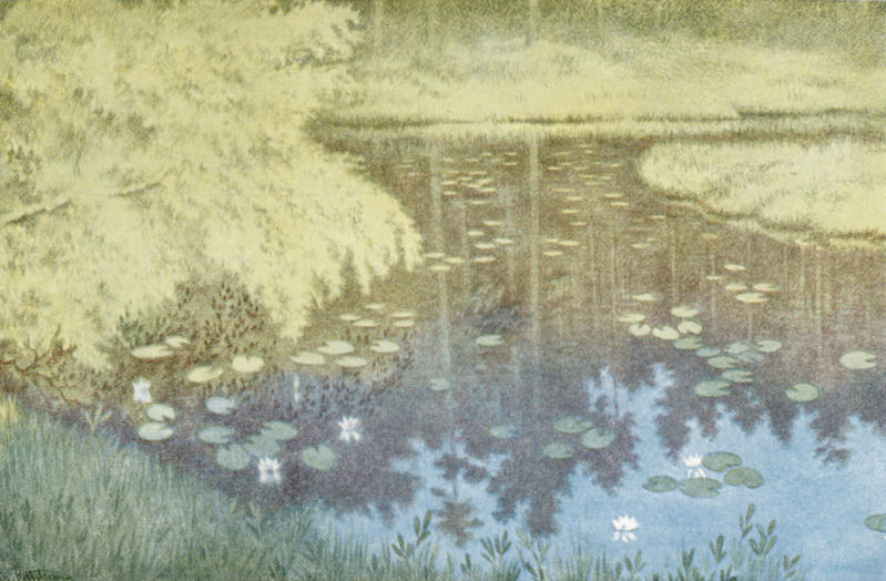 Pond in Budalen, vintage artwork by Theodor Severin Kittelsen, 12x8" (A4) Poster