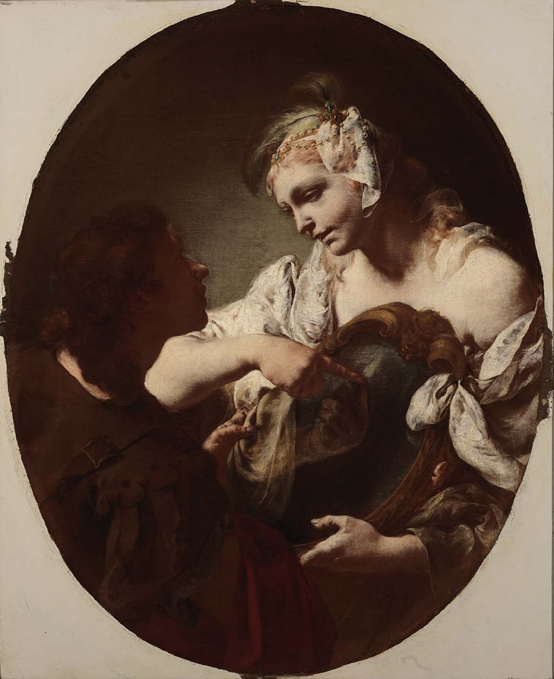 The Magic Mirror, vintage artwork by Attributed to Giovanni Battista Piazzetta, 12x8" (A4) Poster