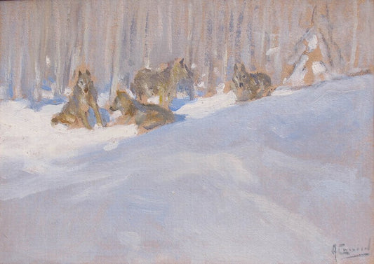 Wolves, vintage artwork by Alexei Stepanov, 12x8" (A4) Poster