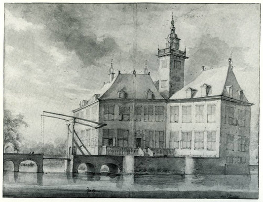 Huis De Werve in Voorburg, vintage artwork by Roelant Roghman, 12x8" (A4) Poster