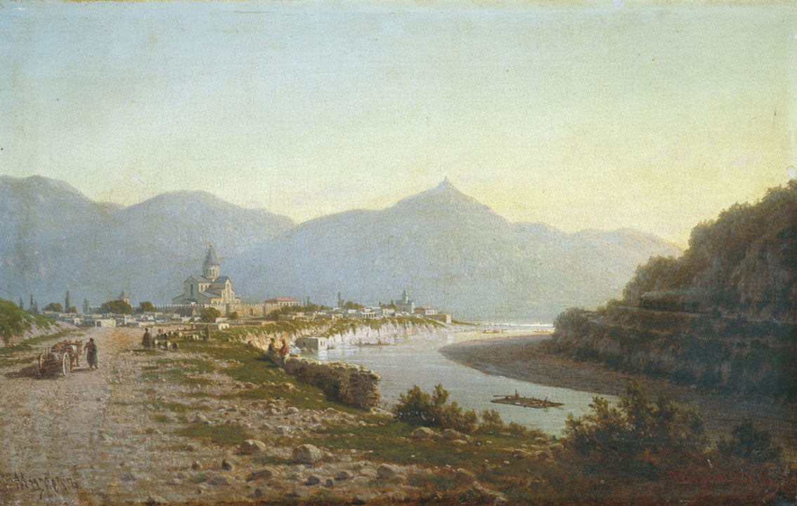 The Kura River Valley, vintage artwork by Piotr Petrovitsch Vereshchagin, 12x8" (A4) Poster