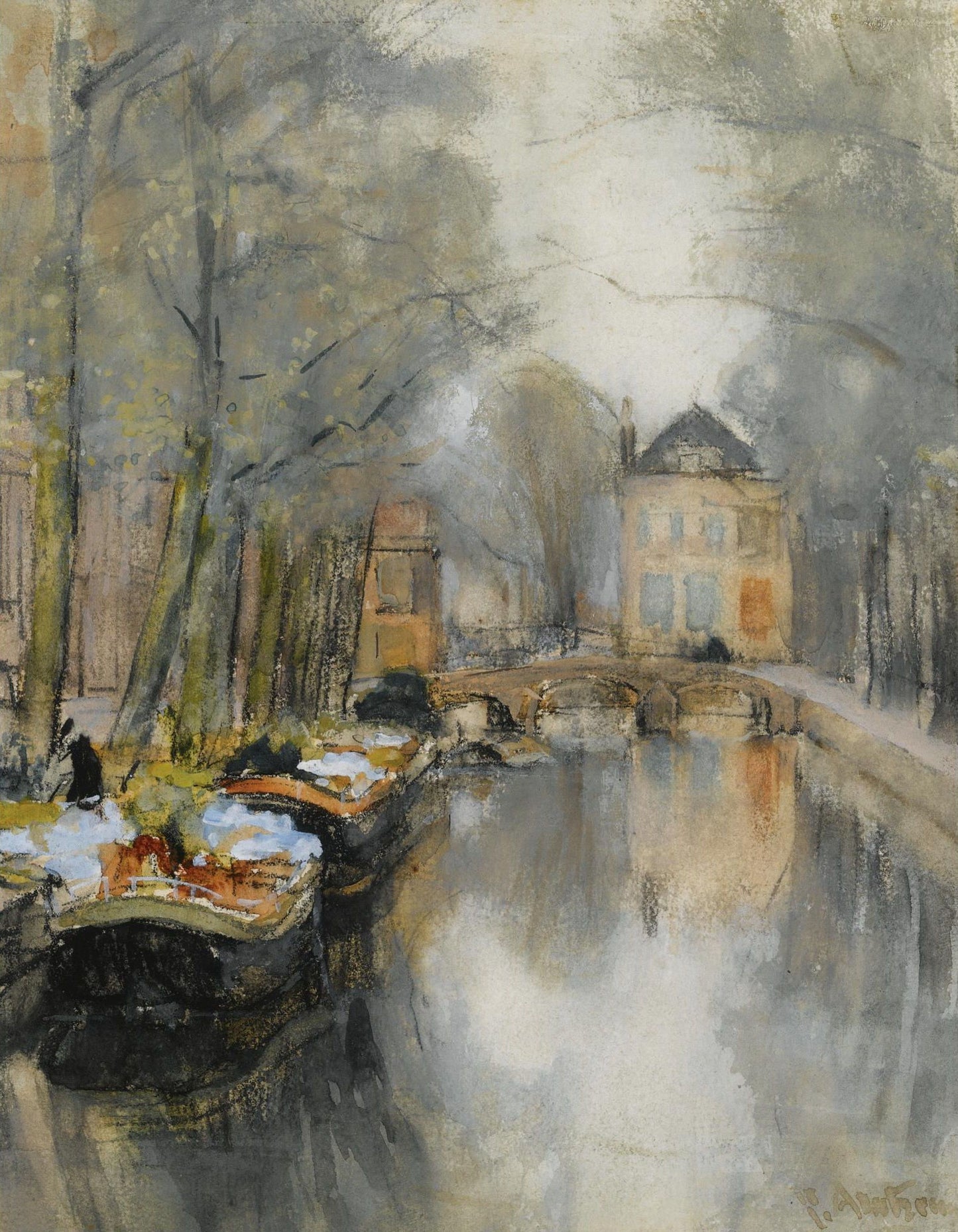A View of the Smidswater, the Hague by Floris Arntzenius,A3(16x12")Poster