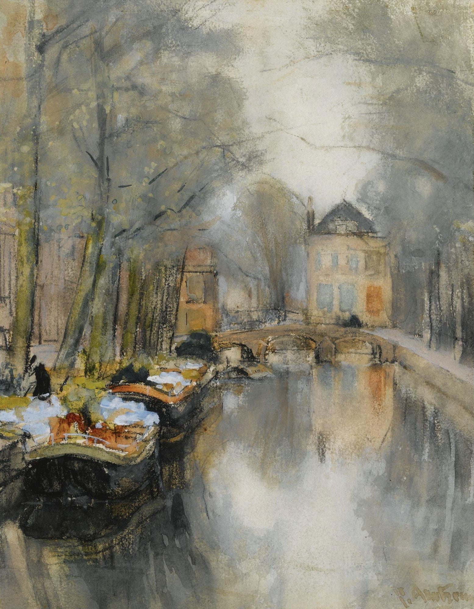 A View of the Smidswater, the Hague by Floris Arntzenius,A3(16x12")Poster