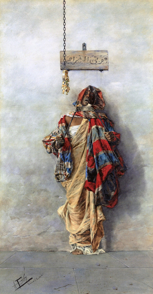 A Thief, vintage artwork by Antonio Maria Fabres y Costa, 12x8" (A4) Poster