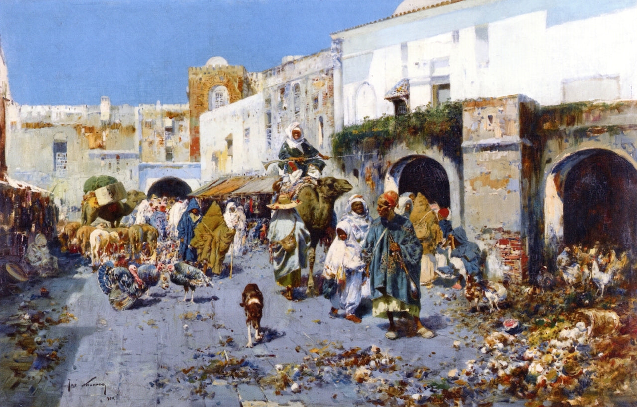 A Bustling Street by Jose Navarro llorens,A3(16x12")Poster