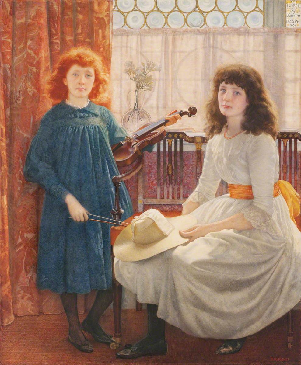 Bell and Dorothy Freeman, vintage artwork by Edward Robert Hughes, 12x8" (A4) Poster