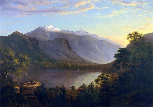 Echo Lake, Franconia Mountains, New Hampshire, vintage artwork by Sylvester Phelps Hodgdon, 12x8" (A4) Poster