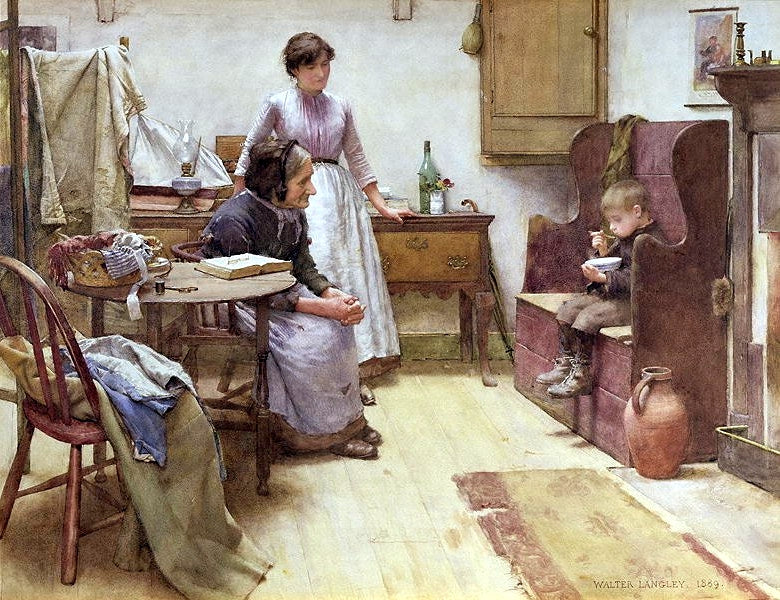 The Waif, vintage artwork by Walter Langley, R. I., 12x8" (A4) Poster
