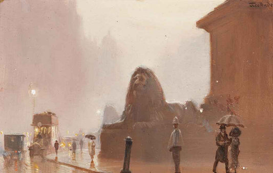 The British Lion, Trafalgar Square by George Hyde Pownall,16x12(A3) Poster