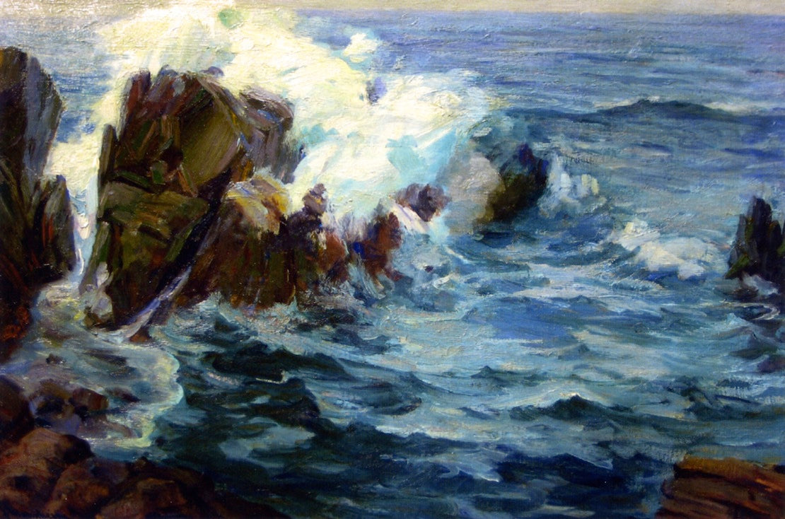 Crashing Waves, vintage artwork by Jean Mannheim, 12x8" (A4) Poster