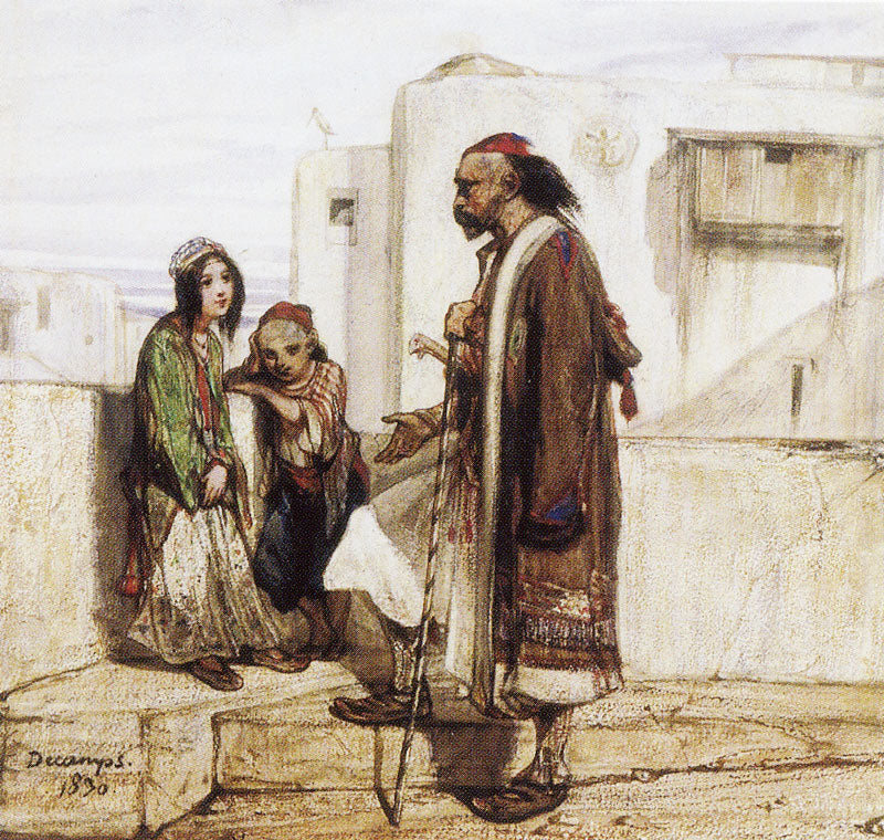 On the Roof of an Oriental House, vintage artwork by Alexandre-Gabriel Decamps, A3 (16x12") Poster Print
