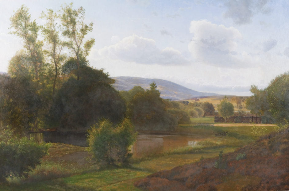View of Himmelbjerget from Ry station, vintage artwork by Vilhelm Kyhn, A3 (16x12") Poster Print