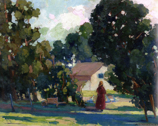 Farm, Île d'Orleans, vintage artwork by Arthur-Dominique Rozaire, 12x8" (A4) Poster