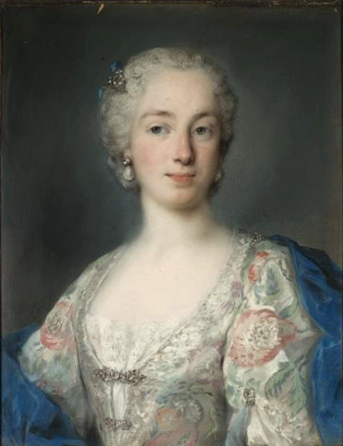 Portrait of Elisabetta Algarotti Dandolo, vintage artwork by Rosalba Carriera, 12x8" (A4) Poster
