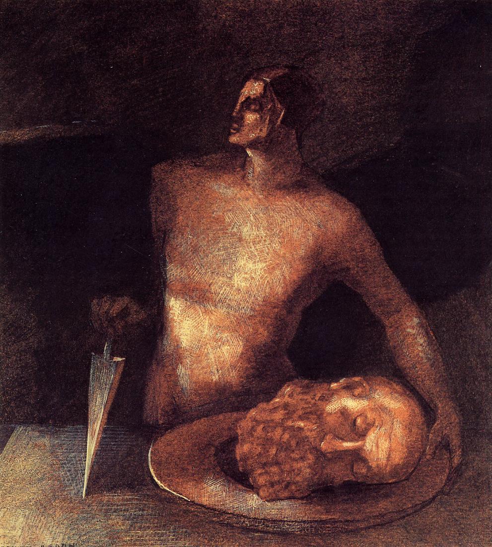 Angel Executions, vintage artwork by Odilon Redon, 12x8" (A4) Poster