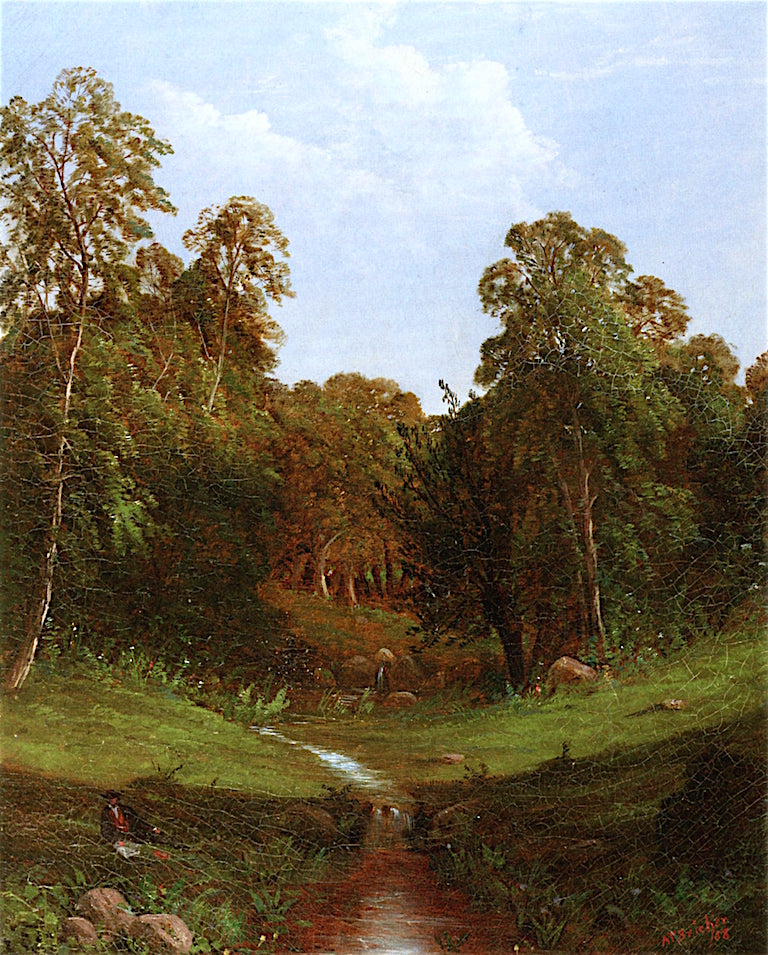 Bartlett Springs in the Merrimack, vintage artwork by Alfred Thompson Bricher, 12x8" (A4) Poster