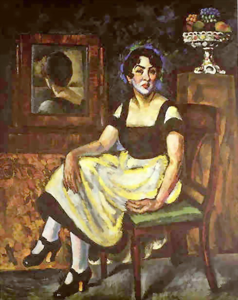 Portrait of a Woman with Mirror by Ilya Mashkov,16x12(A3) Poster