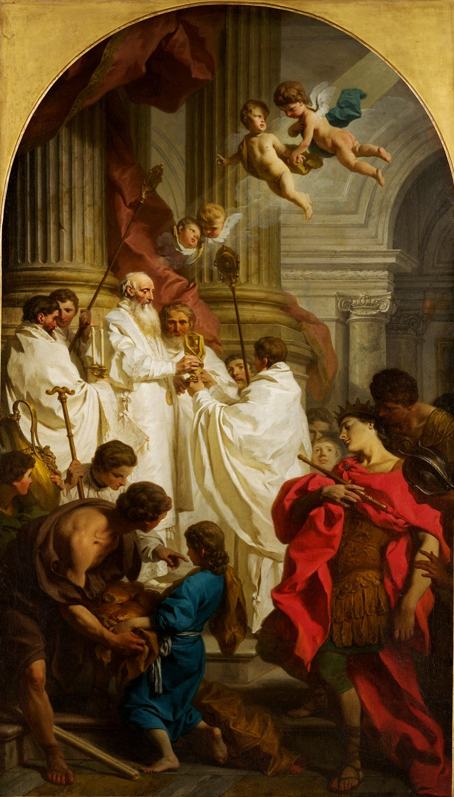 The Mass of Saint Basil, vintage artwork by Pierre Subleyras, 12x8" (A4) Poster
