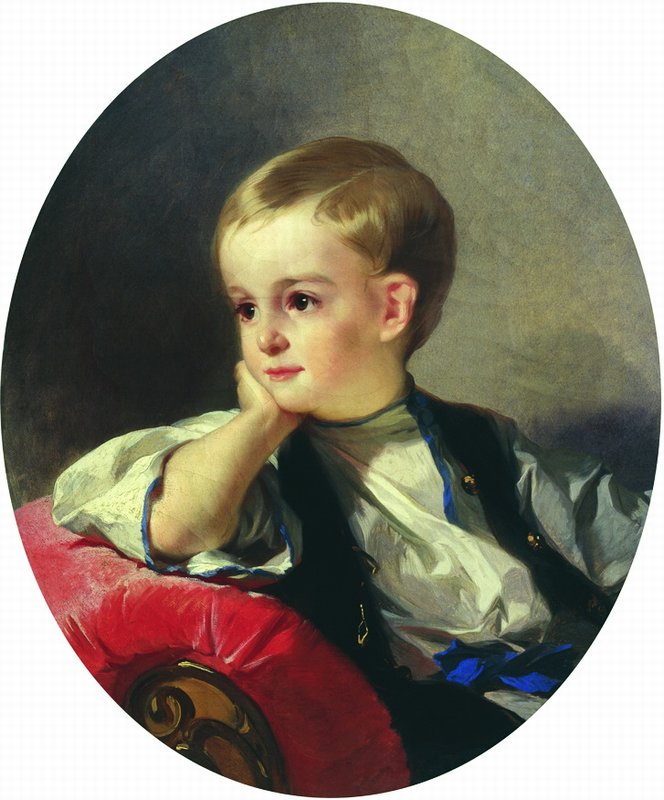 Portrait of Count Bobrinsky as a Child, vintage artwork by Ivan Makarov, 12x8" (A4) Poster