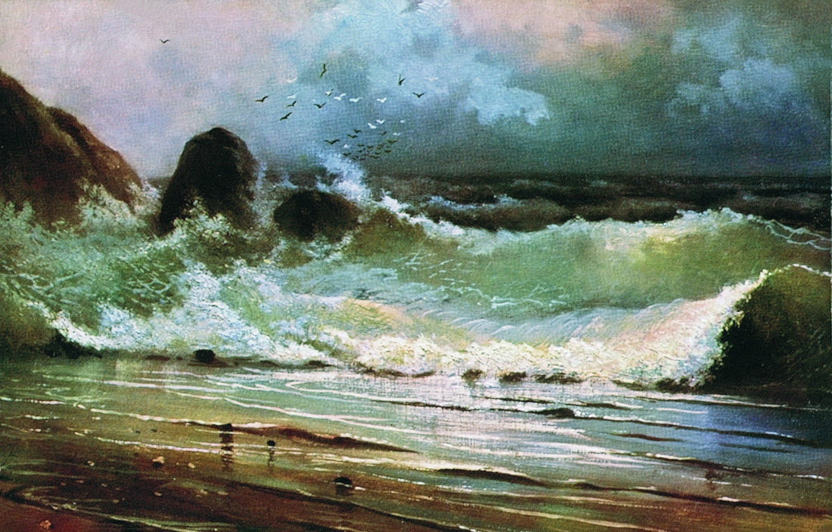 The Surf, vintage artwork by Arseny Meschersky, 12x8" (A4) Poster