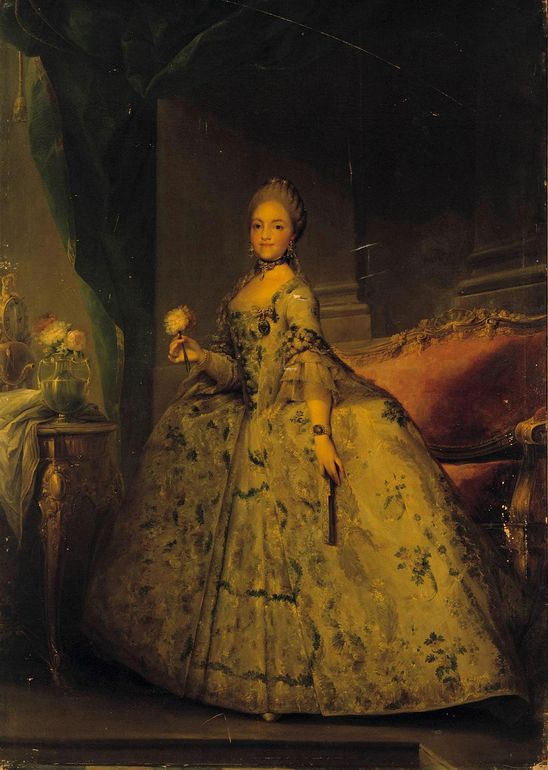 María Luisa of Parma, Princess of Asturias, vintage artwork by Mariano Salvador Maella, 12x8" (A4) Poster