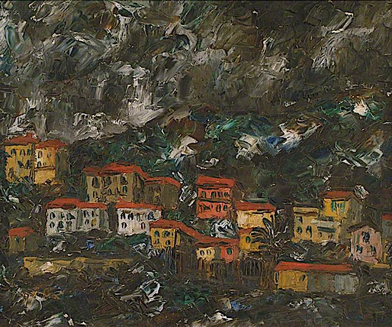 Cap d'Ail, France, vintage artwork by Kenneth Hall, 12x8" (A4) Poster