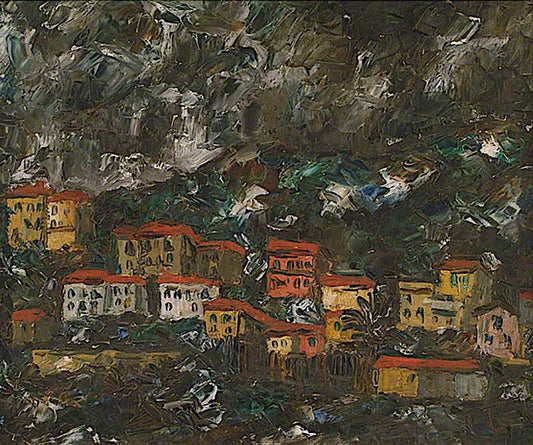 Cap d'Ail, France, vintage artwork by Kenneth Hall, 12x8" (A4) Poster