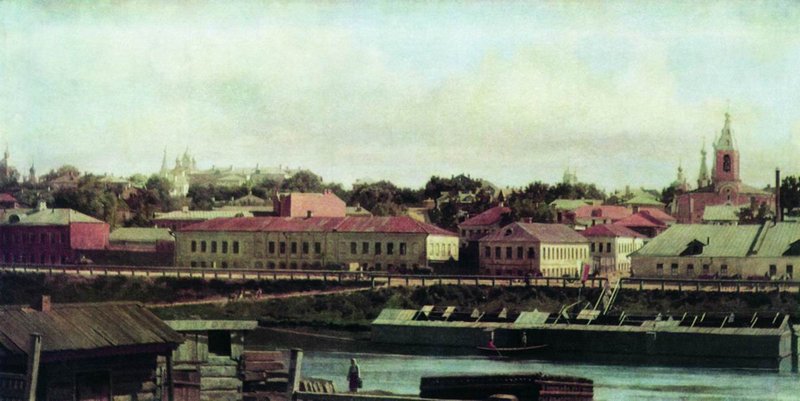 A View of Moscow, vintage artwork by Nikolai Vasilevich Nevrev, 12x8" (A4) Poster