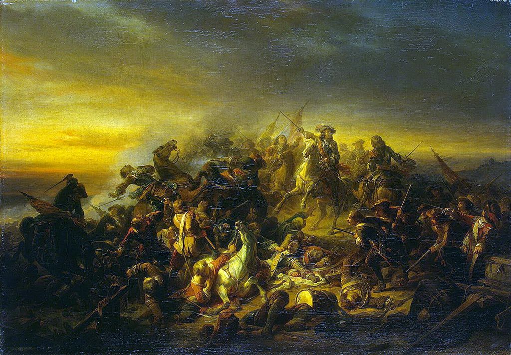 Battle of Seneffe, vintage artwork by Nicaise de Keyser, A3 (16x12") Poster Print