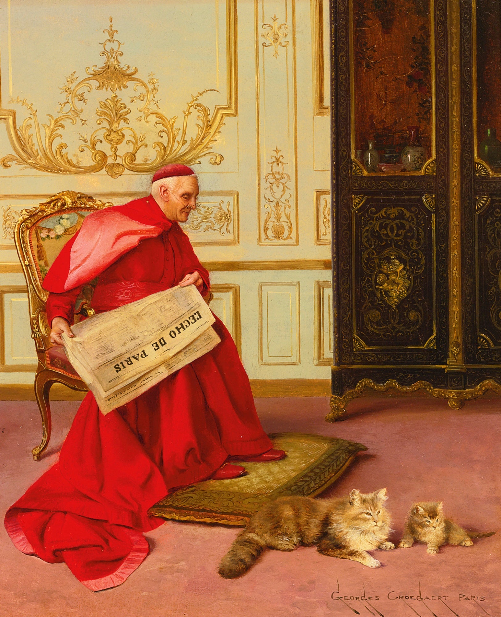 Distraction, vintage artwork by Georges Croegaert, 12x8" (A4) Poster