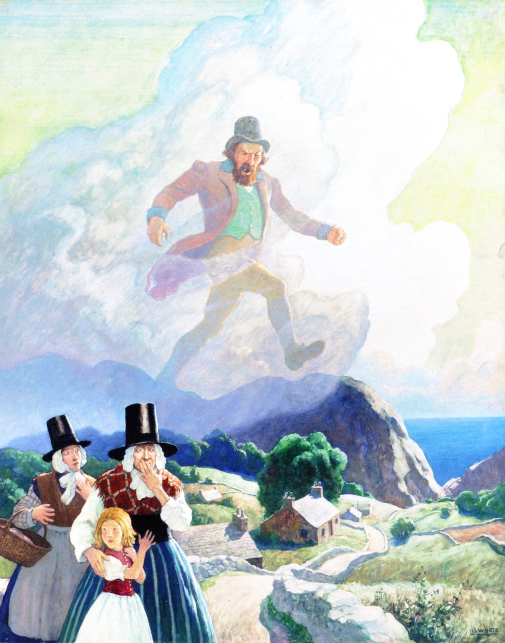 The Man of Wales, vintage artwork by Newell Convers (N.C.) Wyeth, 12x8" (A4) Poster