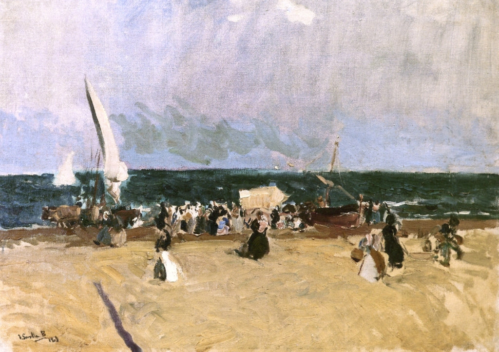 At the Beach, Valencia by Joaquin Sorolla y Bastida,A3(16x12")Poster