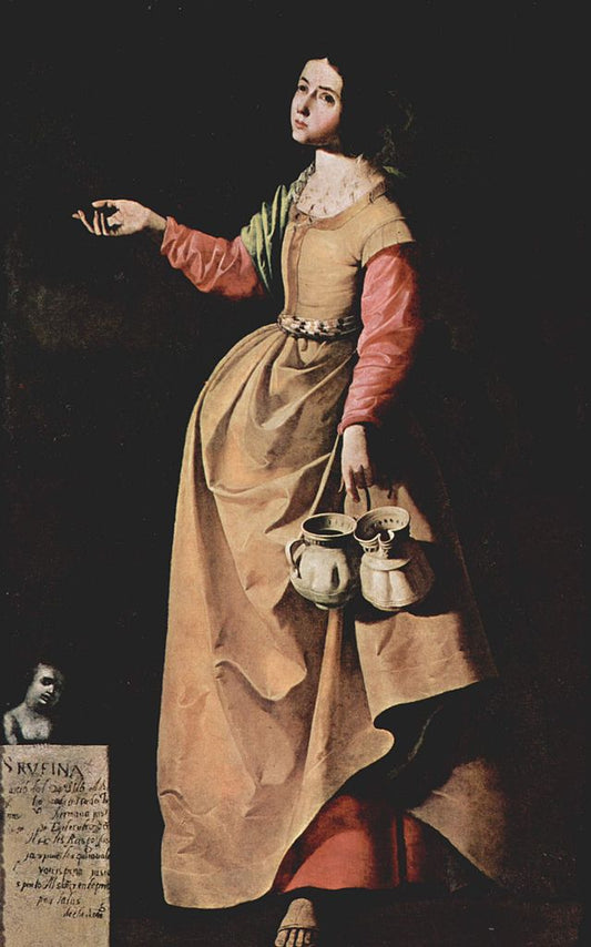 Saint Rufinia of Seville, vintage artwork by Francisco de Zurbarán, 12x8" (A4) Poster