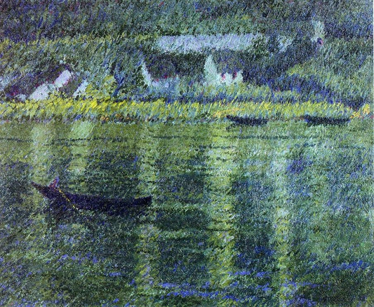 Boats in a River, vintage artwork by Theodore Earl Butler, 12x8" (A4) Poster