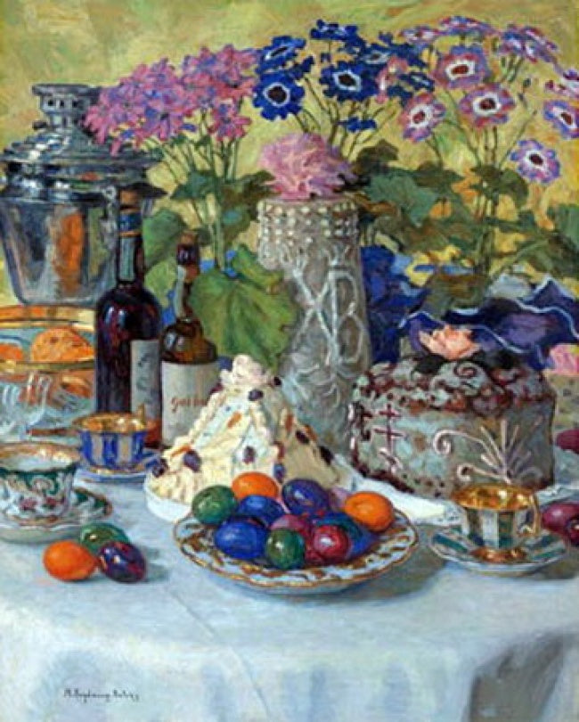 Easter Table by Nikolai Petrovich Bogdanov-Belsky,A3(16x12")Poster