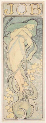 Job Study, vintage artwork by Alfons Mucha, 12x8" (A4) Poster