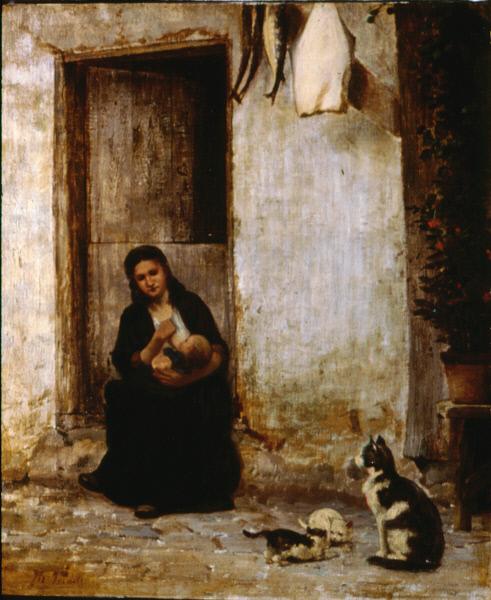 The Fisherman's Wife, vintage artwork by Jozef Israëls, 12x8" (A4) Poster