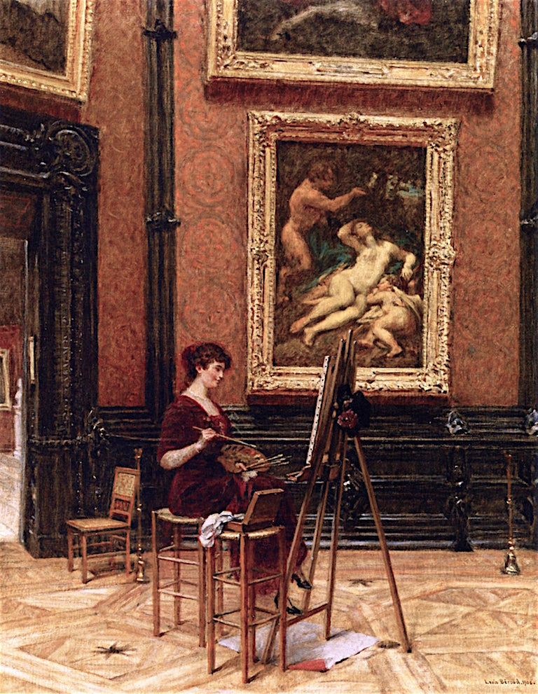  Louvre with Correggio's Jupiter and Antiope by Louis Beroud,A3(16x12")Poster