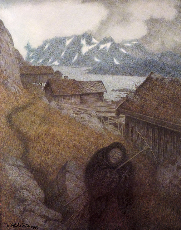 ing Her Way Through the Country by Theodor Severin Kittelsen,A3(16x12")Poster