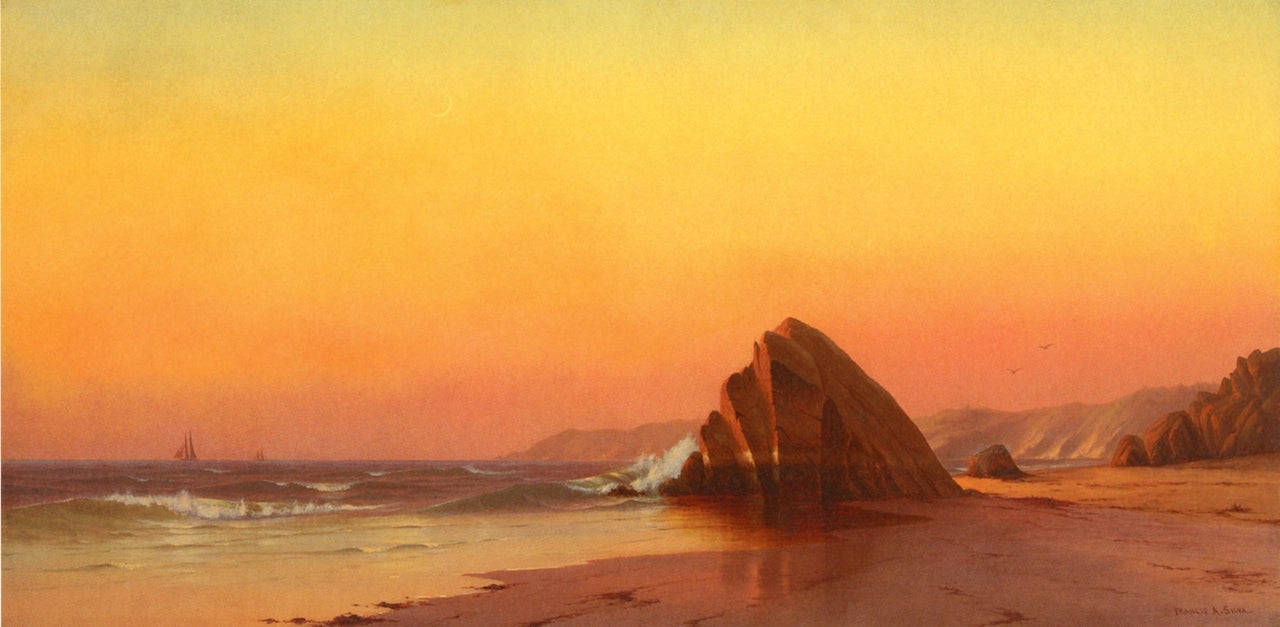 The New England Coast, vintage artwork by Francis A. Silva, 12x8" (A4) Poster