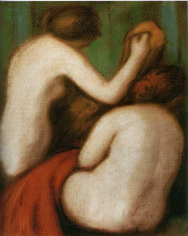 After Bath, vintage artwork by József Rippl-Rónai, 12x8" (A4) Poster